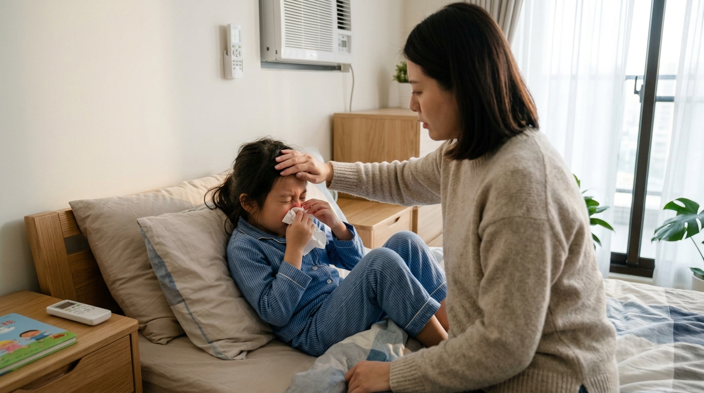 孩子早上起床總打噴嚏、流鼻水，可能是居家環境中的過敏原在作祟。