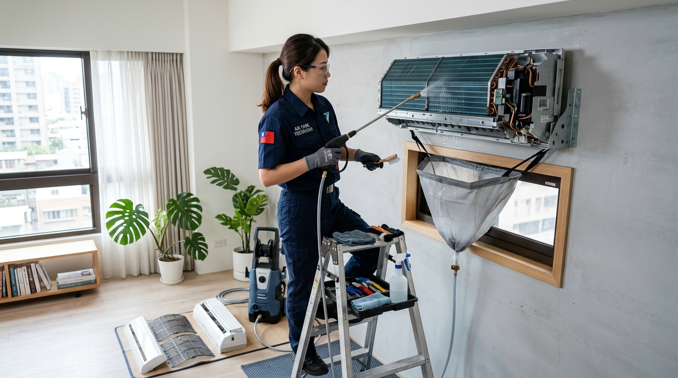 定期進行冷氣深度清洗，能避免黴菌與灰塵隨著冷風散佈，維持室內空氣品質。